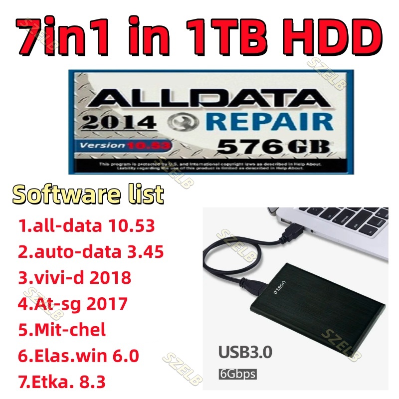 Auto Repair Shop Software - Newest 7in1 offline software with Alldata10.53+Autodata